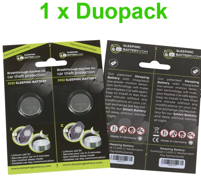 Set 2x Sleeping Battery 2032 inclusief KIWA Sticker